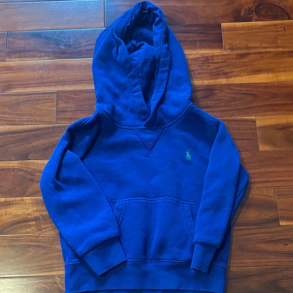 Toddler Boy Ralph Lauren Royal Blue Hooded Sweatshirt